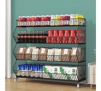 WJFTODAY Estante Grande para bocadillos de supermercado con barandilla, Soporte de alambramiento de Cocina de 4 a 5 Capas, Estante de Tienda de conveniencia de pie (Color: Negro, tamaño: 120 x 45 x 1