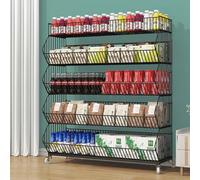 WJFTODAY Estante Grande para bocadillos de supermercado con barandilla, Soporte de alambrcina de 4 a 5 Capas, Estante de Tienda de conveniencia de pie (Color: Negro, tamaño: 60 x 45 x 140 cm/23,6 x 1