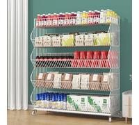 WJFTODAY Estante Grande para bocadillos de supermercado con barandilla, Soporte de alambrcocina de 4 a 5 Capas, Estante de Tienda de conveniencia de pie (Color: Blanco, tamaño: 60 x 45 x 14 Pulgadas)