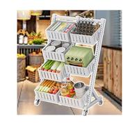 WJFTODAY Estante metálico para exhibición de refrigerios - Carrito de Almacenamiento de perduras y Papas Fritas - Estante Blanco para refrigerios para Tiendas, Cocina y hogar (73,5 x 39,5 x 112,7 cm)