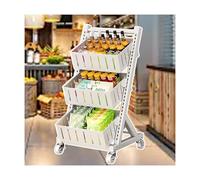 WJFTODAY Estante metálico para exhibición de refrigerios - Carrito de pie para almacenar rduras, Ideal para el hogar y la Tienda, Organizador de estantes para Papas Fritas (Blanco, 38 x 40 x 85,5 cm)