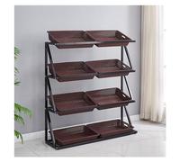 WJFTODAY Estante Organizador de Aperitivos de 4 Niveles y 5 Capas para Cocina de supermersupermercado, Color Verde, para exhibición Independiente (marrón, 120 x 35 x 110 cm/47 x 13,8 x 43,3 Pulgadas)