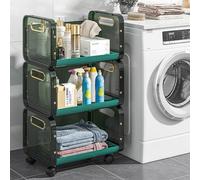 WJFTODAY Estante para almacenar refrigerios, Armario, Carrito de Almacenamiento con ruedade Almacenamiento Delgado de Varias Capas, Carrito de Cocina con Ruedas, Carrito de Almacenamiento para baño L