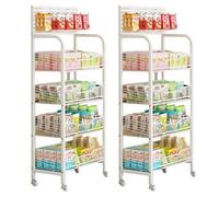 WJFTODAY Estante para Aperitivos, 2 estantes metálicos para Patatas Fritas con 30 ganchosdo, Carrito Organizador de Oficina, Soporte para almacenar Frutas y Verduras (50 x 27 cm/19,7 x 10,6 Pulgadas)