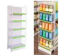 WJFTODAY Estantería de exhibición para supermercado, 5 estantes, combinación práctica, IDA, Ideal para Tiendas de comestibles, artículos de Oficina o licorerías, Industrial (Blanco, 72 x 40 x 135 cm)