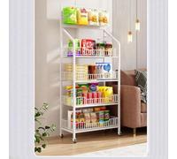 WJFTODAY Estantería de exhibición para Tiendas, Expositor de Snacks, Carrito para exhibir exhibir Papas Fritas, Organizador Grande de Metal con Ruedas y Ganchos, para Negocios, Color Negro, 4 Niveles