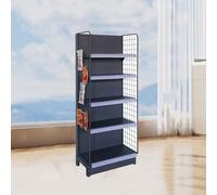 WJFTODAY Estantería de Pared Tipo góndola para Comercio minorista: estantes Combinados demercio minorista: estantes Combinados de conveniencia con Rejilla para supermercados (Negro, 78 x 36 x 165 cm)