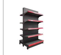 WJFTODAY Estantería góndola Negra para Tiendas minoristas, Expositor de Pared de 5 estantun Solo Lado para supermercados, Tiendas de conveniencia, licorerías y artículos de Oficina (90 x 80 x 135 cm)