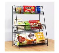 WJFTODAY Estantes de Almacenamiento Resistentes de pie, estantería de Alambre para escrit de pie, estantería de Alambre para Escritorio, estantería metálica para supermercado (Negro, 30 x 18 x 45 cm)