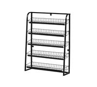 WJFTODAY Estantes de supermercado, Expositor de 5 Niveles para Snacks, estantería para ticonveniencia, para Oficina, Cocina, Armario, despensa, Tiendas minoristas, dormitorios (Gris, 60 x 15 x 67 cm)