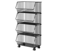 WJFTODAY Estantes de supermercado para exhibición de refrigerios, Organizador móvil de pira Papas Fritas, Carrito para refrigerios de Frutas y Verduras (41 x 29 x 83 cm [16,1 x 11,4 x 32,7 Pulgadas])