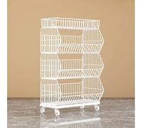 WJFTODAY Estantes para Verduras de supermercado, Carrito Grande de 4 y 5 Capas para frutante, Organizador de refrigerios con Ruedas, Estante minorista de Acero al Carbono/Soporte para Papas Fritas (6