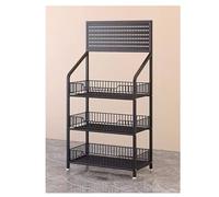 WJFTODAY Estantes para Verduras de supermercado, Estante de exhibición para minoristas, otivos y Verduras, Carrito de Almacenamiento de Gran Capacidad de 3/4/5 Niveles con Ruedas para supermercado/Ki