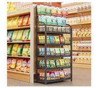 WJFTODAY Estantes para Verduras de supermercado, Estante de exhibición para minoristas, otivos y Verduras, Carrito de Almacenamiento de Gran Capacidad de 3/4/5 Niveles con Ruedas para supermercado/Ki