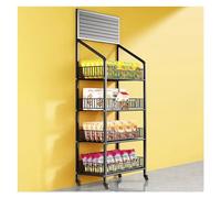 WJFTODAY Estantes para Verduras de supermercado, Estante para almacenar refrigerios, estaportátil de 4 Capas para despensa, Fiesta, supermercado, Carrito de Almacenamiento de Alambre Resistente/Fruta