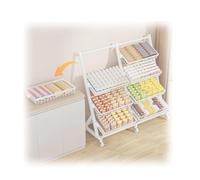 WJFTODAY Expositor Independiente con Ruedas para Frutas y Verduras, Organizador para supeendiente con Ruedas para Frutas y Verduras, Organizador para supermercados, Tiendas, hogar y Cocina (8 cestas)