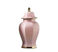 WJFTODAY Tarro Grande de Jengibre de cerámica Naranja con Tapa, exquisitos y Hermosos tarxquisitos y Hermosos tarros Decorativos de Porcelana, Tarro de Templo con Tapa, Tarro Decorativo, C-21 * 40 cm