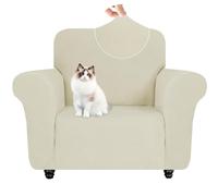 WJHDWYD Cubierta de sillón de 1 Plaza con reposabrazos, Tapa de sofá Anti-Scratch para Gatos y Perros, Cubierta de sofá Moderna Estirable(Beige,2 Posti)