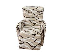 WJHDWYD Funda Completa for sillón reclinable de 4 Piezas, elástica, con Bolsillos, Estilo Minimalista, Lavable y Antideslizante.(Deserto Di Seta)
