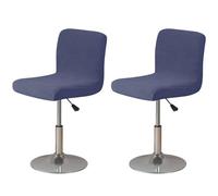 WJHDWYD Funda Cuadrada for Taburete de Bar, Funda Suave de Licra for Silla de Bar con Respaldo,Silla de Bar, Antideslizante, extraíble, Lavable(Bleu Marine,Lot de 2)