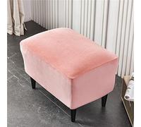 WJHDWYD Funda de otomana Rectangular de Terciopelo elástico, Moderna Funda de Elastano for reposapiés de Sala de Estar, Suave y Lavable.(Rosa,2 Pezzi)