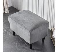 WJHDWYD Funda de otomana Rectangular de Terciopelo elástico, Moderna Funda de Elastano for reposapiés de Sala de Estar, Suave y Lavable.(Grigio,2 Pezzi)