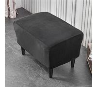 WJHDWYD Funda de otomana Rectangular de Terciopelo elástico, Moderna Funda de Elastano for reposapiés de Sala de Estar, Suave y Lavable.(Nero,1 Pezzi)
