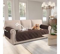 WJHDWYD Funda de sofá Impermeable for Perros, Fundas de cojín, Fundas de Asiento Lavables con Bolsillo Lateral, Funda Protectora for sofá de Mascotas, Fundas de sofá(Brown,Sofa)