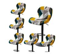 WJHDWYD Funda elástica Estampada for Taburete de Bar Curvo, Funda for Silla con Respaldo, Funda for Taburete Giratorio, Fundas for sillas de Comedor, sillas Altas de Cocina(Flowers 15,6PCS)