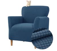 WJHDWYD Funda elástica for sillón de 1 Plaza, Funda for sillón de Club de Jacquard(Bleu Marine)