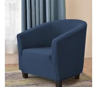 WJHDWYD Funda for sillón Chesterfield Convertible, Funda for sillón de 1 Plaza de Color sólido Jacquard elástico, Lounge Club, fácil de Instalar y Lavar(Bleu Marine)