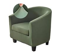 WJHDWYD Funda for sillón Convertible de 1 Plaza Funda elástica for sillón Chesterfield 2 Piezas Funda for sillón de Color Liso Tela Suave Antideslizante con Funda de Asiento(Armée Verte)