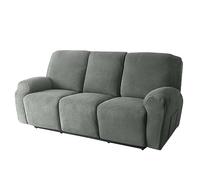 WJHDWYD Funda for Sillón Relax Reclinable Elástica de 4 Piezas for 1 Plaza, Tejido Jacquard Suave Funda for Sillón Relax Reclinable Eléctrico(Grigio Scuro,3 posti)