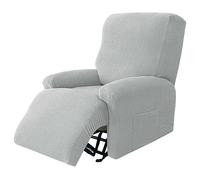 WJHDWYD Funda for Sillón Relax Reclinable Elástica de 4 Piezas for 1 Plaza, Tejido Jacquard Suave Funda for Sillón Relax Reclinable Eléctrico(Grigio Chiaro,1 posto)