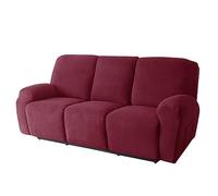 WJHDWYD Funda for Sillón Relax Reclinable Elástica de 4 Piezas for 1 Plaza, Tejido Jacquard Suave Funda for Sillón Relax Reclinable Eléctrico(Vino Rosso,3 posti)