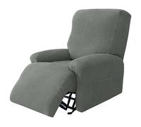 WJHDWYD Funda for Sillón Relax Reclinable Elástica de 4 Piezas for 1 Plaza, Tejido Jacquard Suave Funda for Sillón Relax Reclinable Eléctrico(Grigio Scuro,1 posto)