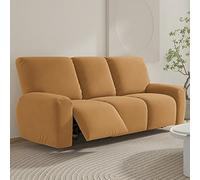 WJHDWYD Funda for sillón Relax reclinable eléctrico Universal, Funda elástica for sillón de 2 Plazas con Bolsillos, Relax Lavables extraíbles(Cammello,3 Posto)