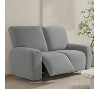 WJHDWYD Funda for sillón Relax reclinable eléctrico Universal, Funda elástica for sillón de 2 Plazas con Bolsillos, Relax Lavables extraíbles(Grigio,2 Posto)