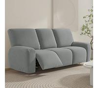 WJHDWYD Funda for sillón Relax reclinable eléctrico Universal, Funda elástica for sillón de 2 Plazas con Bolsillos, Relax Lavables extraíbles(Grigio,3 Posto)