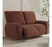 WJHDWYD Funda for sillón Relax reclinable eléctrico Universal, Funda elástica for sillón de 2 Plazas con Bolsillos, Relax Lavables extraíbles(Marrone,2 Posto)