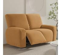 WJHDWYD Funda for sillón Relax reclinable eléctrico Universal, Funda elástica for sillón de 2 Plazas con Bolsillos, Relax Lavables extraíbles(Cammello,2 Posto)