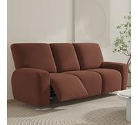 WJHDWYD Funda for sillón Relax reclinable eléctrico Universal, Funda elástica for sillón de 2 Plazas con Bolsillos, Relax Lavables extraíbles(Marrone,3 Posto)