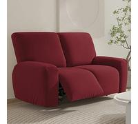 WJHDWYD Funda for sillón Relax reclinable eléctrico Universal, Funda elástica for sillón de 2 Plazas con Bolsillos, Relax Lavables extraíbles(Rosso,2 Posto)