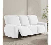WJHDWYD Funda for sillón Relax reclinable eléctrico Universal, Funda elástica for sillón de 2 Plazas con Bolsillos, Relax Lavables extraíbles(Bianco,3 Posto)