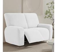 WJHDWYD Funda for sillón Relax reclinable eléctrico Universal, Funda elástica for sillón de 2 Plazas con Bolsillos, Relax Lavables extraíbles(Bianco,2 Posto)