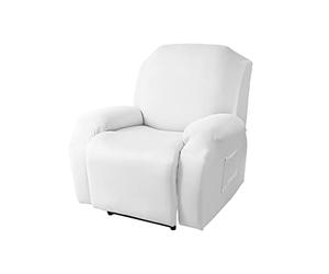 WJHDWYD Funda for sillón Relax reclinable eléctrico Universal, Funda elástica for sillón de 2 Plazas con Bolsillos, Relax Lavables extraíbles(Bianco,1 Posto)