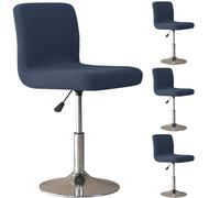 WJHDWYD Funda for Taburete de Bar, Funda elástica for Taburete de Bar, Silla de Bar, con Respaldo extraíble(Bleu Marine,Lot de 4)