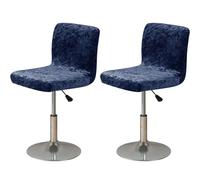 WJHDWYD Funda for Taburete de Bar, Funda for Taburete de Bar de Terciopelo triturado, Silla de Bar elástica Suave(Bleu Marine,Lot de 2)