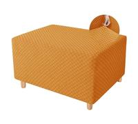 WJHDWYD Funda otomana elástica, Funda Rectangular Cuadrada for reposapiés, otomana Suave de Jacquard, Protector de sofá Lavable Antideslizante for Sala de Estar(Arancia,Medio)