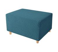 WJHDWYD Funda otomana elástica, Funda Rectangular Cuadrada for reposapiés, otomana Suave de Jacquard, Protector de sofá Lavable Antideslizante for Sala de Estar(BLU-a,X-Grande)
